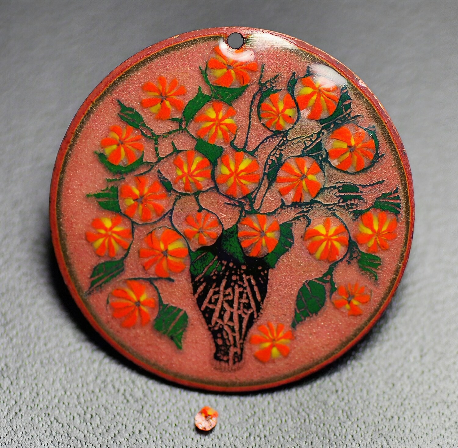 Orange Floral Wafers  - Product Image
