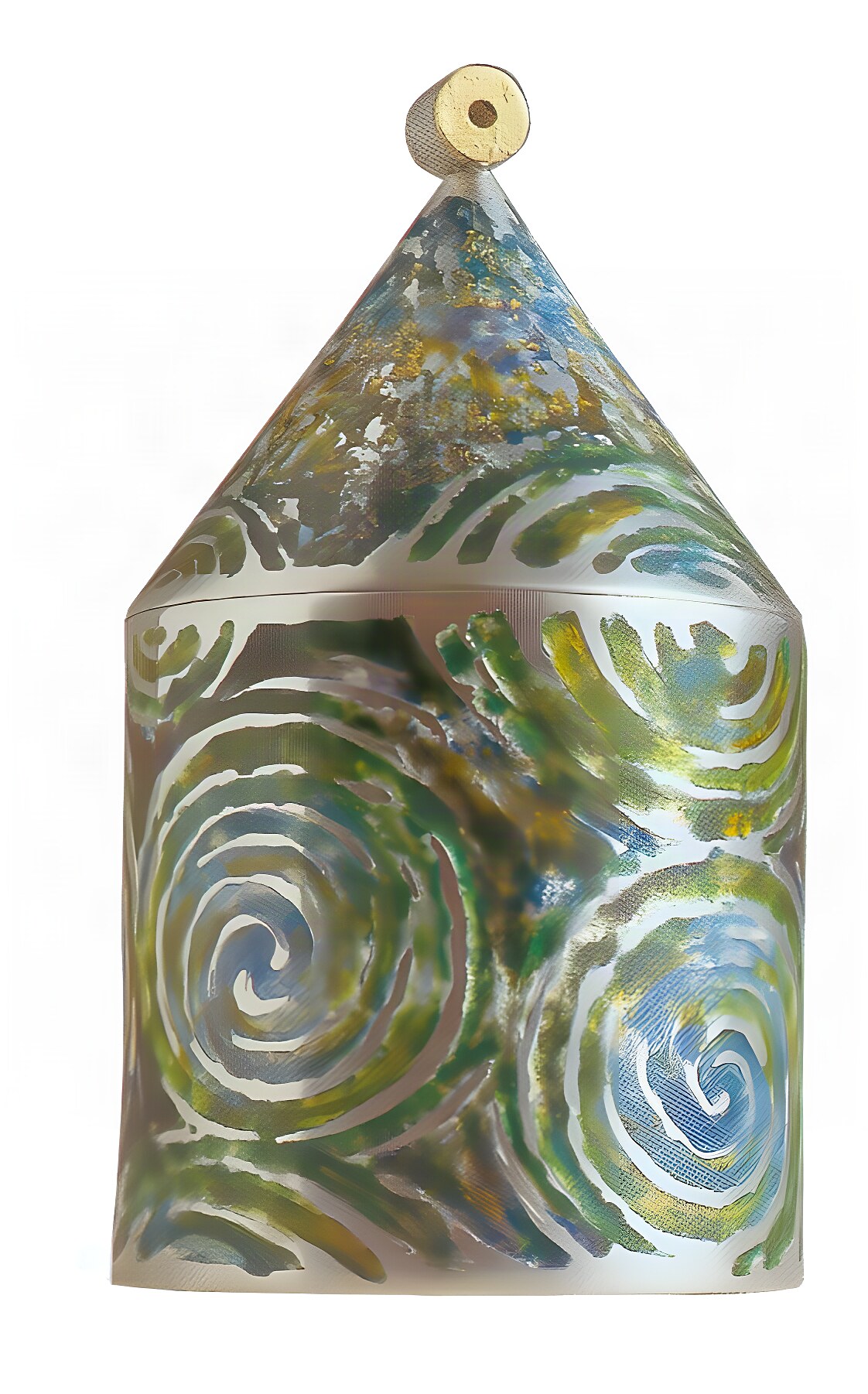 Champleve enamel box by Joan Mackarell, Memory Box: colored enamel fired into hollows cut from the copper, with raised metal lines outlining the design